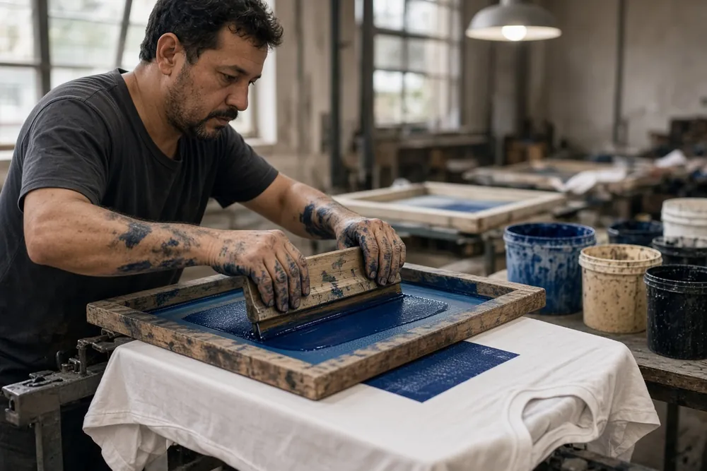 Camisetaria: etapa de serigrafia (silk screen)